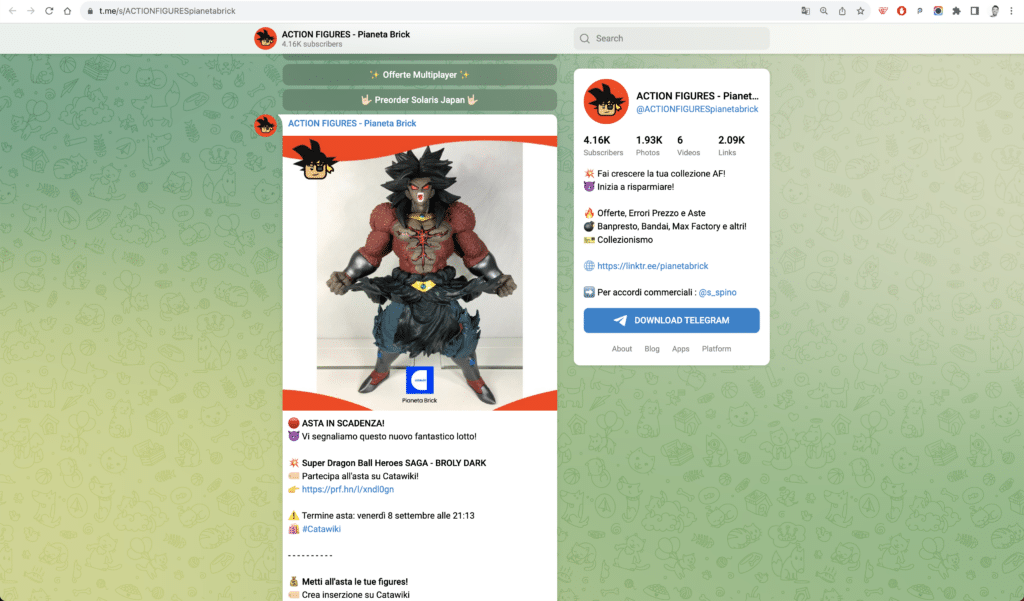 action-figure-offerte-aste-canale-telegram