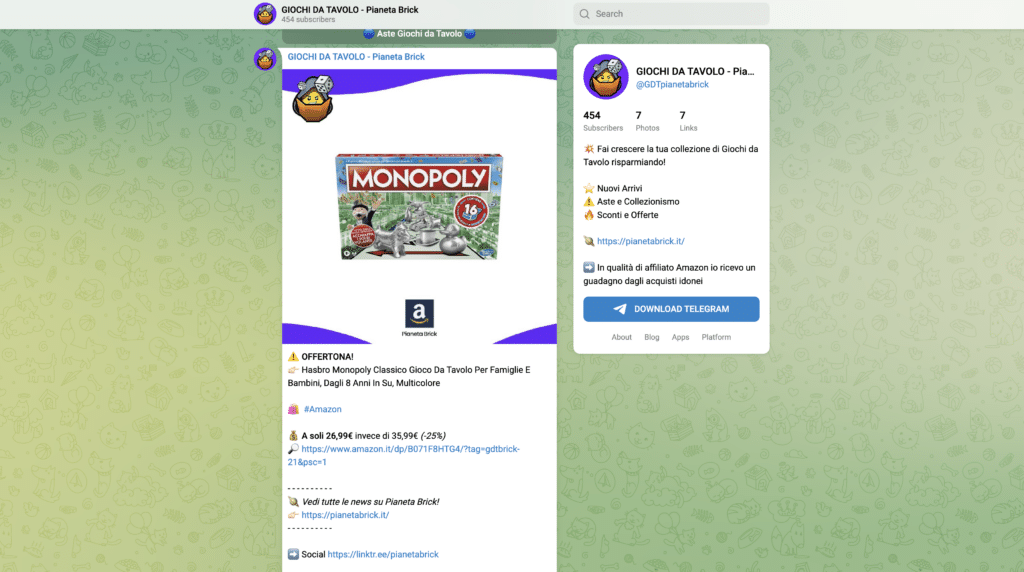 Giochi da Tavolo Pianeta Brick, Il canale Telegram di Offerte giochi-da-tavolo-anteprima-canale-telegram-canale-telegram
